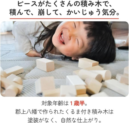 酒井産業 郡上八幡のくるま付つみ木 48ピース