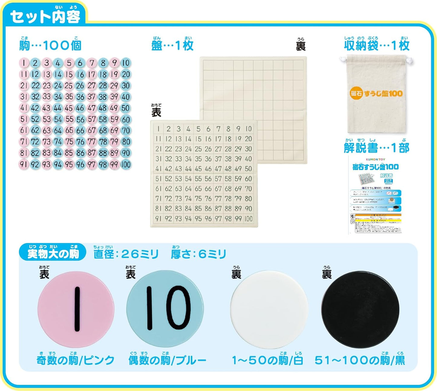 くもん出版 磁石すうじ盤100