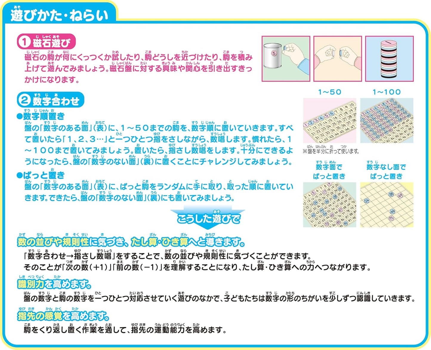 くもん出版 磁石すうじ盤100